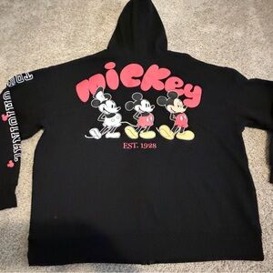 Mickey Mouse Women’s Fleece Zip-Up Hoodie XXL Disney
